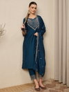 Lotus By Nsf Roman Silk With  Embrodeiry Work Kurti With Bottom Dupatta Online Wholesale